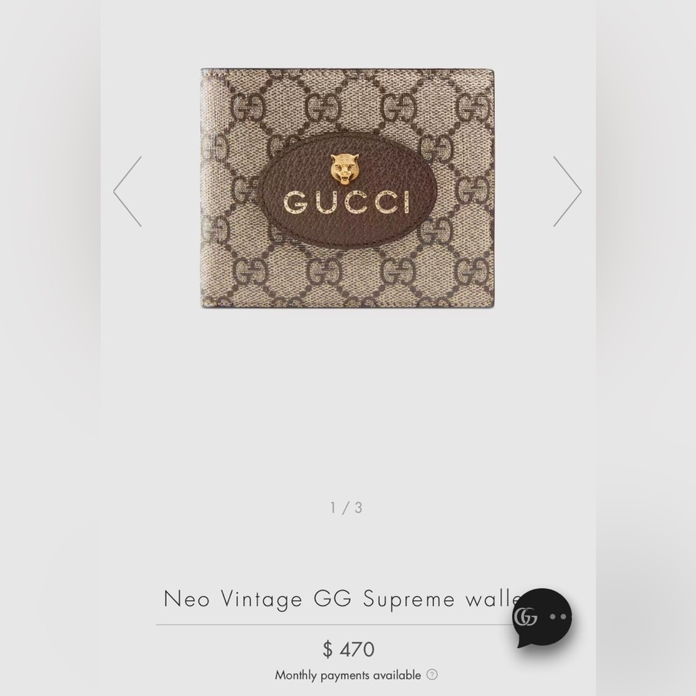 Pre Owned Authentic Neo VintageGG supreme wallet